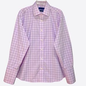Joseph & Lyman French Cuff Non Iron Dress Shirt in Pink/Blue Men’s 16 1/2-32/33